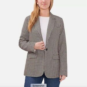 Vince Camuto NWT Fully Lined Plaid Blazer Size XXL Padded Shoulder Split Back